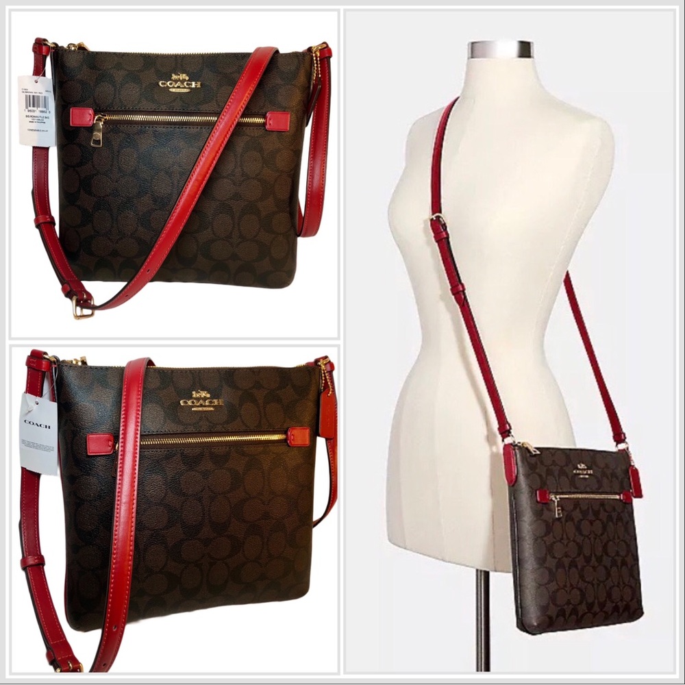 NWT - COACH Rowan File Bag In Signature Canvas